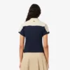 Polo feminino com riscas, corte justo, fabricado em França