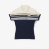 Polo feminino com riscas, corte justo, fabricado em França