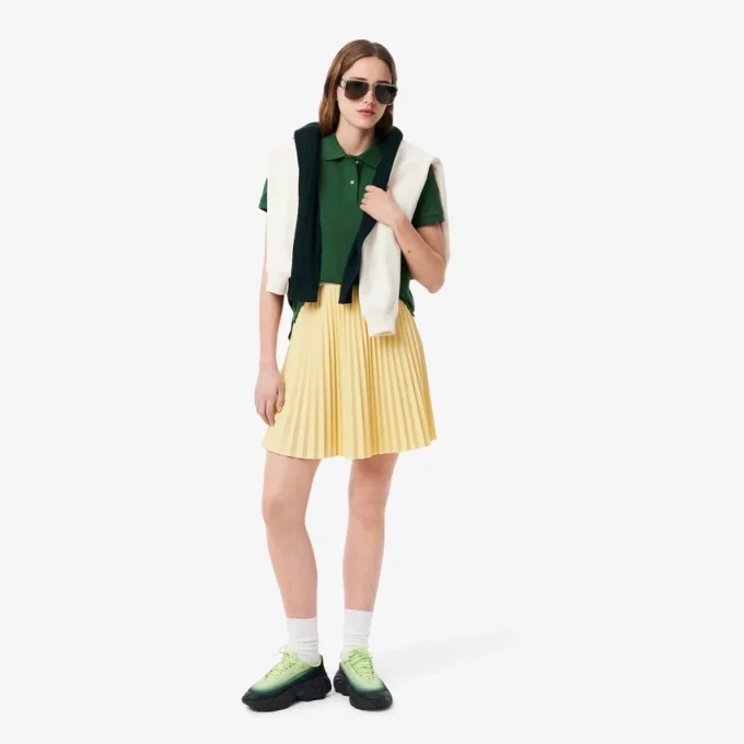 Polo feminino de corte regular em tecido Petit Piqué