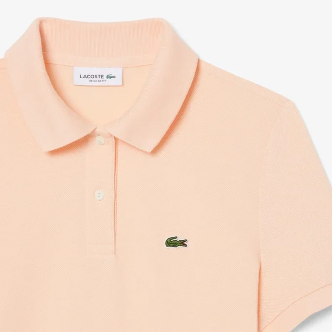 Polo feminino de corte regular em tecido Petit Piqué