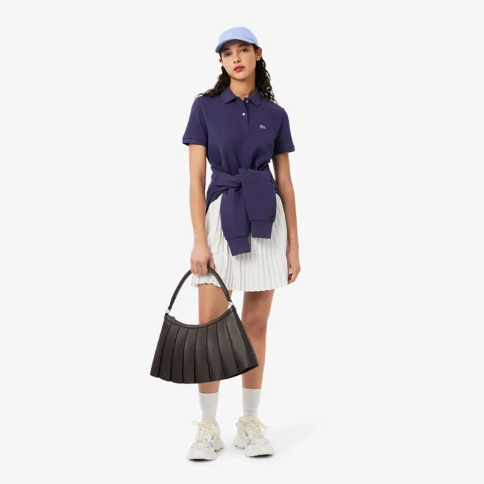 Polo feminino de corte regular em tecido Petit Piqué