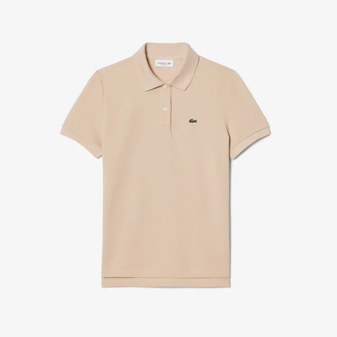 Polo feminino de corte regular em tecido Petit Piqué
