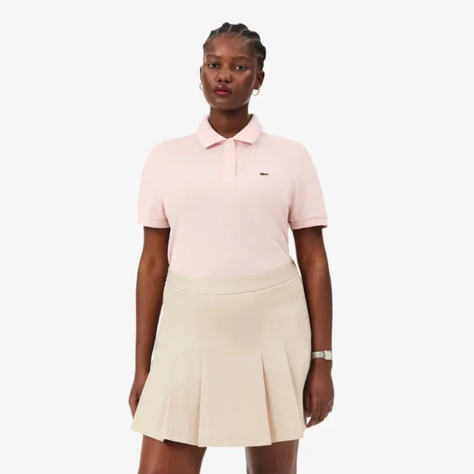 Polo feminino de corte regular em tecido Petit Piqué