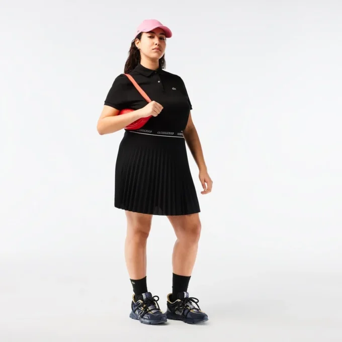 Polo feminino de corte regular em tecido Petit Piqué