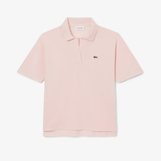 Polo feminino de malha piqué com corte descontraído