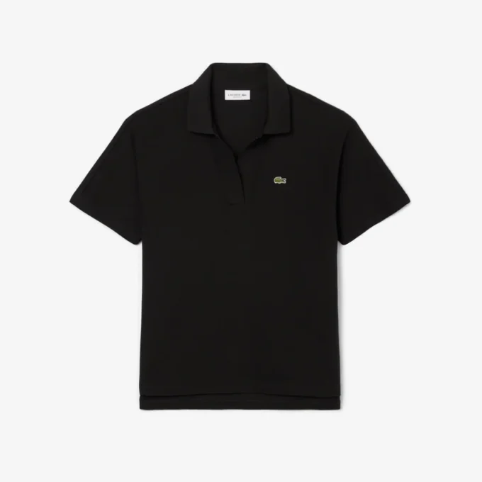 Polo feminino de malha piqué com corte descontraído