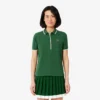 Polo feminino de ténis com ajuste regular e termorregulação