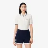Polo feminino de ténis com ajuste regular e termorregulação