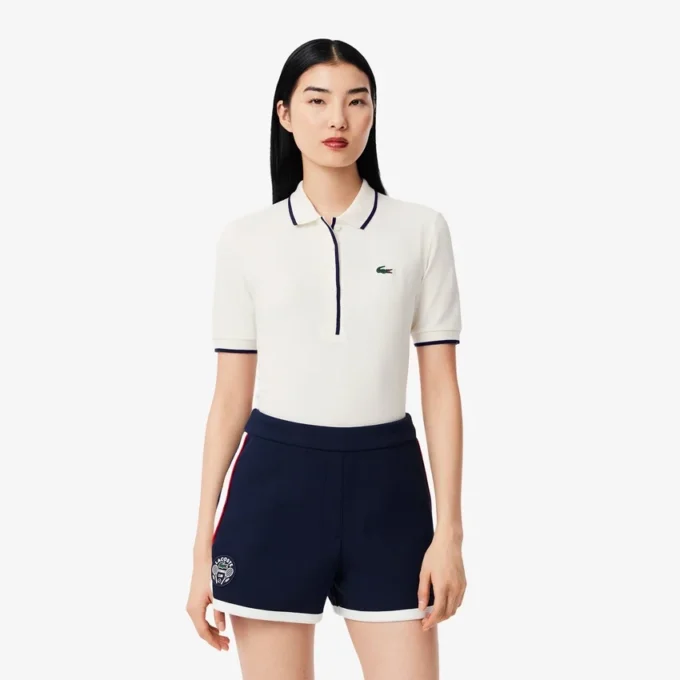 Polo feminino de ténis com ajuste regular e termorregulação