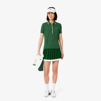 Polo feminino de ténis com ajuste regular e termorregulação