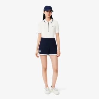 Polo feminino de ténis com ajuste regular e termorregulação