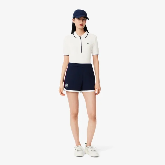 Polo feminino de ténis com ajuste regular e termorregulação