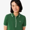 Polo feminino de ténis com ajuste regular e termorregulação