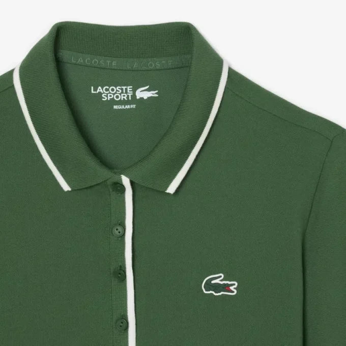 Polo feminino de ténis com ajuste regular e termorregulação