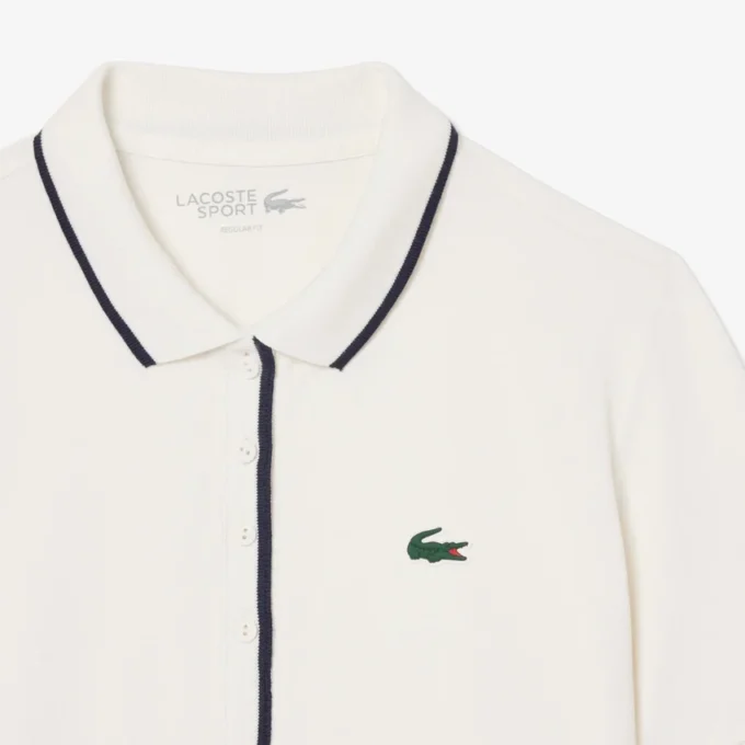 Polo feminino de ténis com ajuste regular e termorregulação