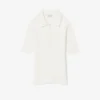 Polo feminino em malha canelada 3D