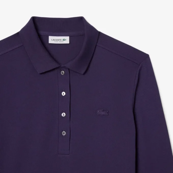 Polo feminino L.12.12 em mini piqué elástico com corte justo