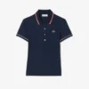 Polo feminino L.12.D de corte justo com detalhes de acabamento