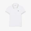 Polo feminino L.12.D de corte justo com detalhes de acabamento