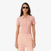 Polo feminino Slim Fit L.12.D em algodão canelado