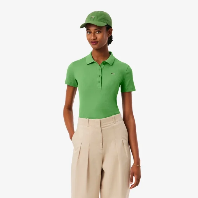 Polo feminino Slim Fit L.12.D em algodão canelado
