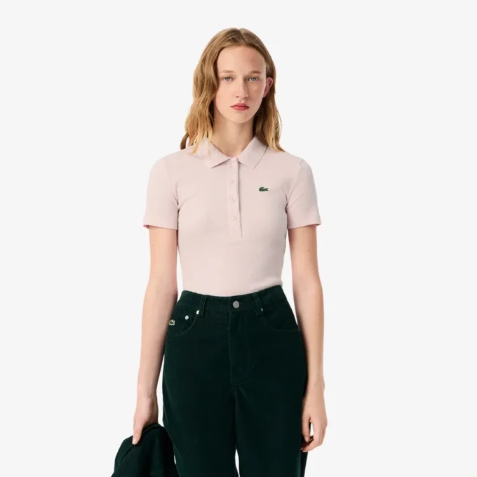 Polo feminino Slim Fit L.12.D em algodão canelado
