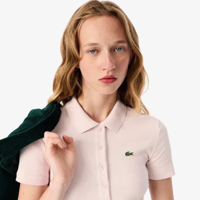 Polo feminino Slim Fit L.12.D em algodão canelado