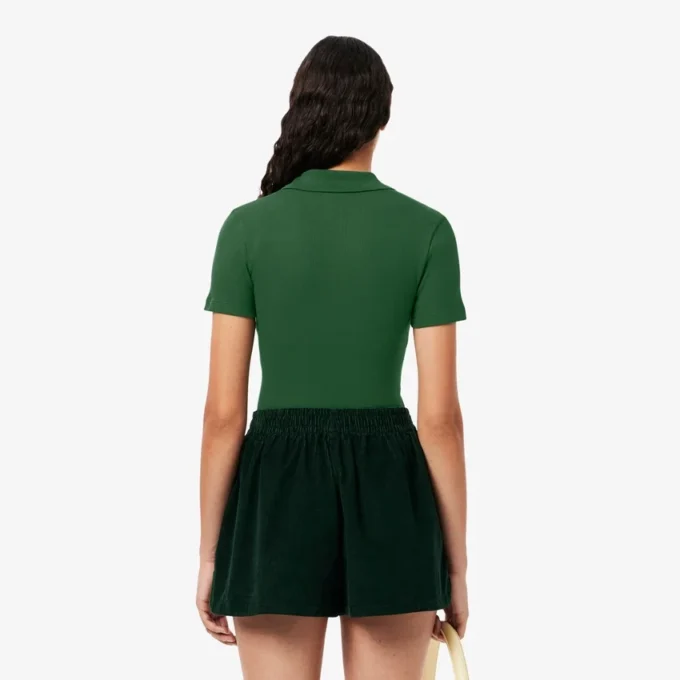 Polo feminino Slim Fit L.12.D em algodão canelado