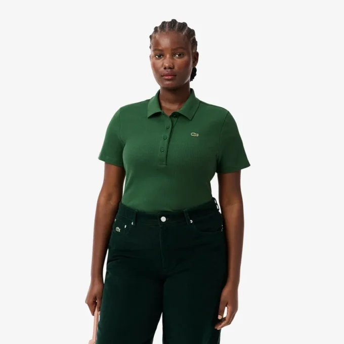 Polo feminino Slim Fit L.12.D em algodão canelado