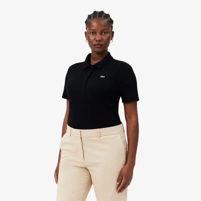Polo feminino Slim Fit L.12.D em algodão canelado