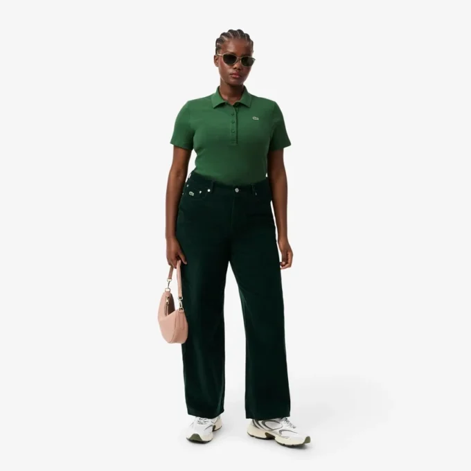 Polo feminino Slim Fit L.12.D em algodão canelado