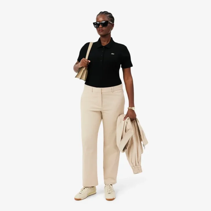 Polo feminino Slim Fit L.12.D em algodão canelado