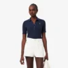 Polo feminino Slim Fit Pointelle com logótipo L.12.D
