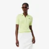 Polo feminino Slim Fit Pointelle com logótipo L.12.D