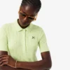 Polo feminino Slim Fit Pointelle com logótipo L.12.D