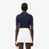 Polo feminino Slim Fit Pointelle com logótipo L.12.D