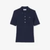Polo feminino Slim Fit Pointelle com logótipo L.12.D