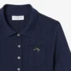 Polo feminino Slim Fit Pointelle com logótipo L.12.D
