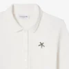 Polo feminino Slim Fit Pointelle com logótipo L.12.D