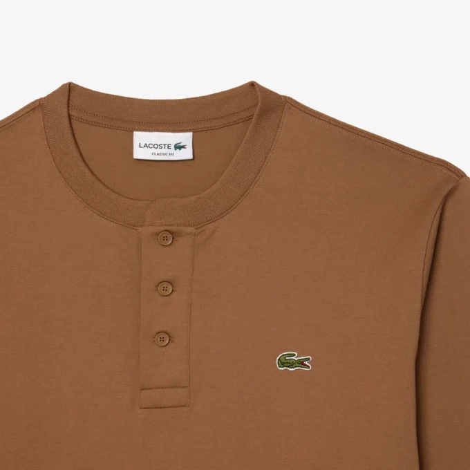 Polo Henley de manga comprida para homem
