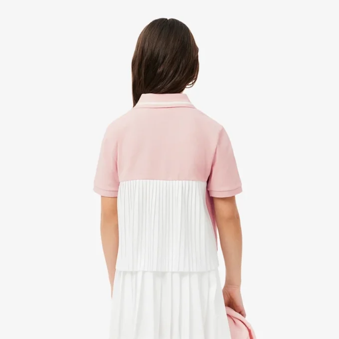 Polo infantil Petit Piqué com pregas nas costas