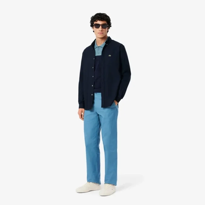 Polo L.12.12 com blocos de cor, corte regular, para homem