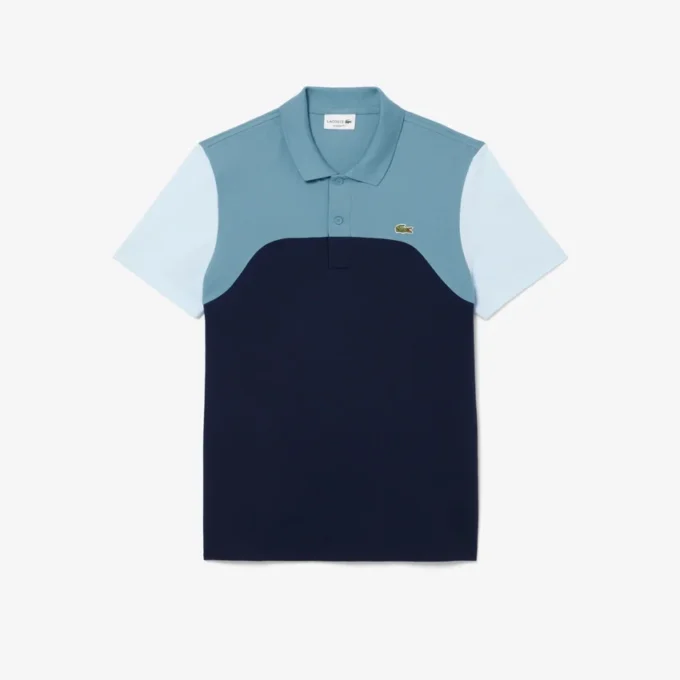 Polo L.12.12 com blocos de cor, corte regular, para homem