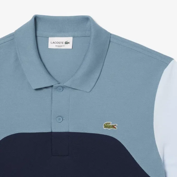Polo L.12.12 com blocos de cor, corte regular, para homem