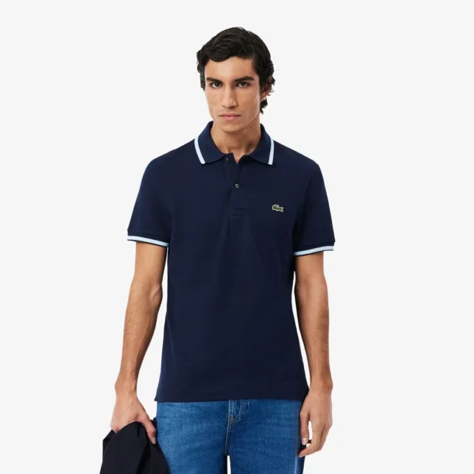 Polo L.12.12 com detalhes decorativos, corte regular, para homem