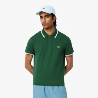 Polo L.12.12 com detalhes decorativos, corte regular, para homem