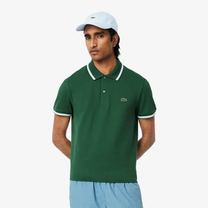 Polo L.12.12 com detalhes decorativos, corte regular, para homem