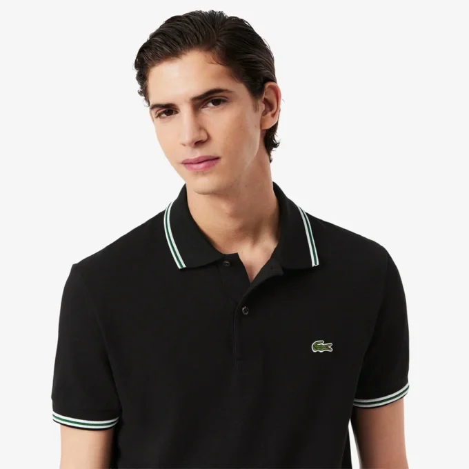 Polo L.12.12 com detalhes decorativos, corte regular, para homem