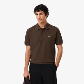 Polo L.12.12 com efeito mesclado, corte clássico para homem