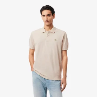 Polo L.12.12 com efeito mesclado, corte clássico para homem